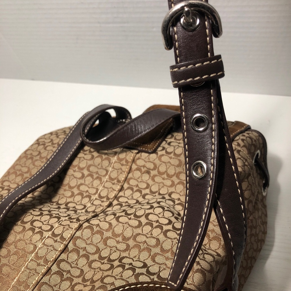 Coach 9764 SMALL Soho Brown Signature C Canvas Backpack w/Suede Trim - Picture 4 of 13